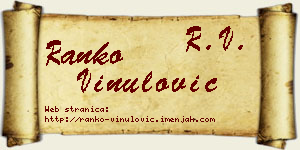 Ranko Vinulović vizit kartica